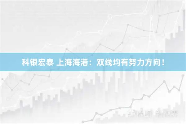 科银宏泰 上海海港：双线均有努力方向！